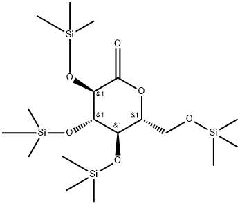 (3R, 4S, 5R, 6R) - 3,4,5-tris (triMethylsilyloxy) - 6 ((triMethylsilyloxy) Methyl) tetrahydro-2H-pyran-2-één Structuur